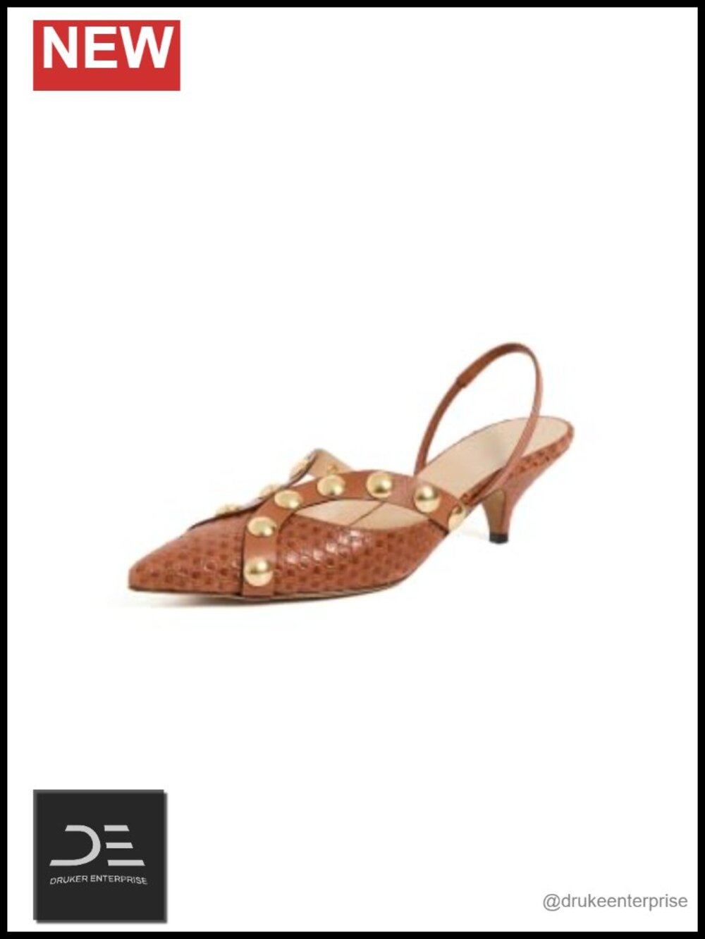 Ulla Johnson Vendome Studded Kitten Heels Women's Pumps Leather Pointed Toe